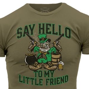 Womens XL Grunt Style Leprechaun Say Hello to my Little Friend St. Patricks Day